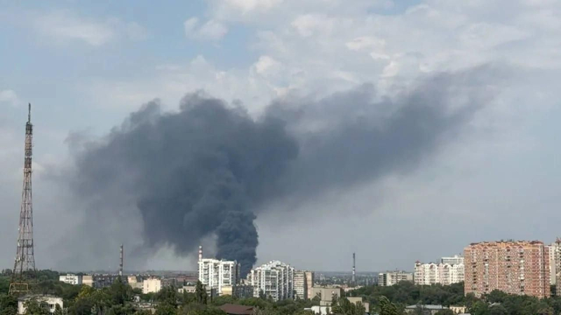 Дым в порту Одессы