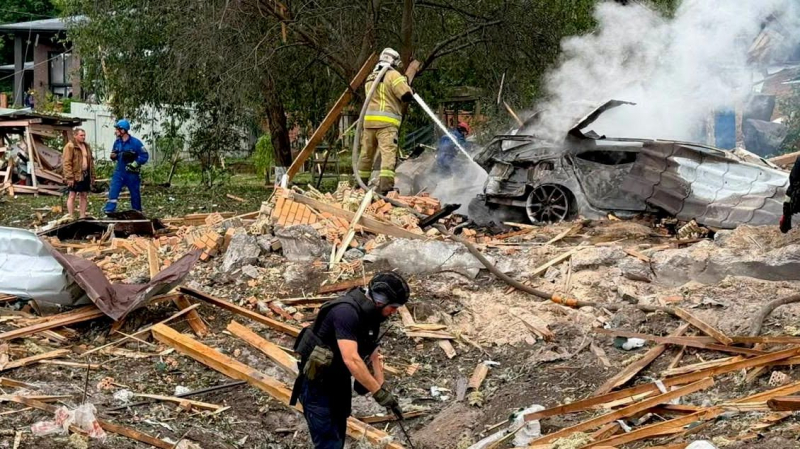 Место взрыва в Киевской области