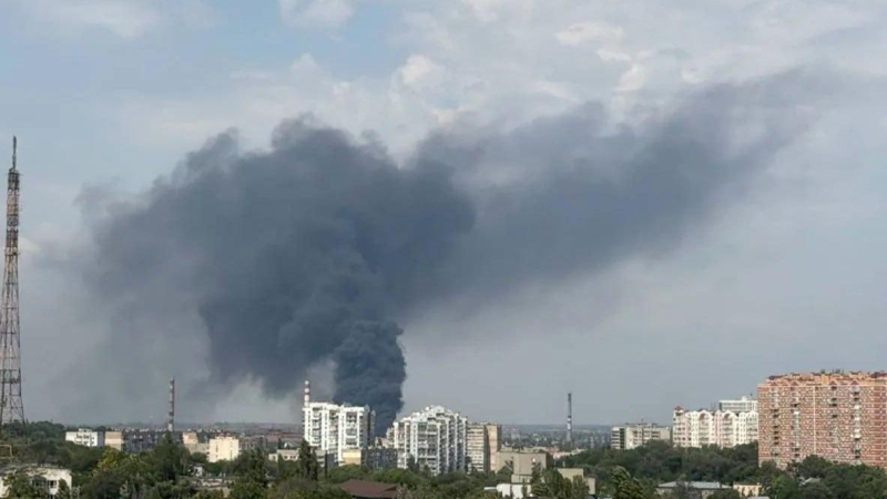 Дым в порту Одессы