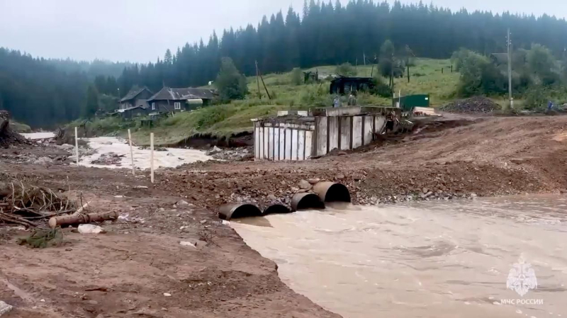 Обстановка в селе Кын Пермского края во время подтоплений
