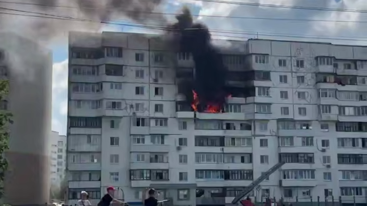 Пожар в жилом доме в Уфе